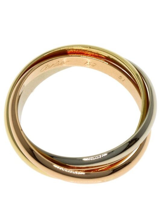 CARTIER Trinity #51 Ring K18 Yellow Gold 18K Pink Gold  Cartier Trinity SM 51 Ring 18k Yellow Gold 18k Pink White